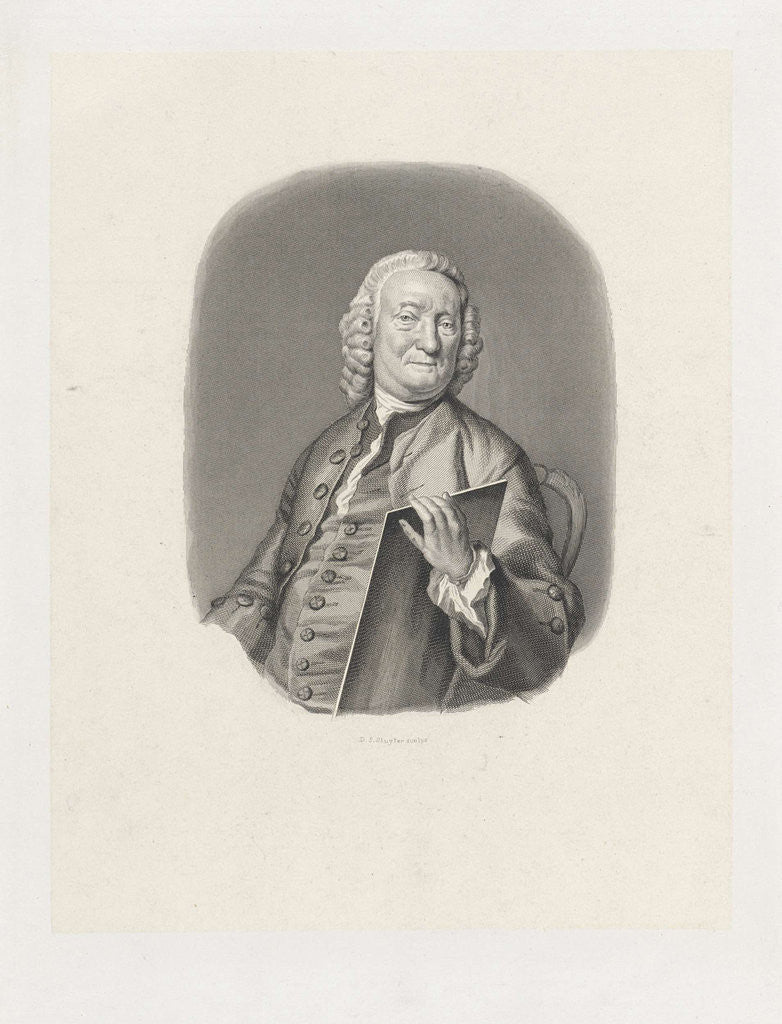 Detail of Portrait of Jacobus Houbraken by Jacob Houbraken