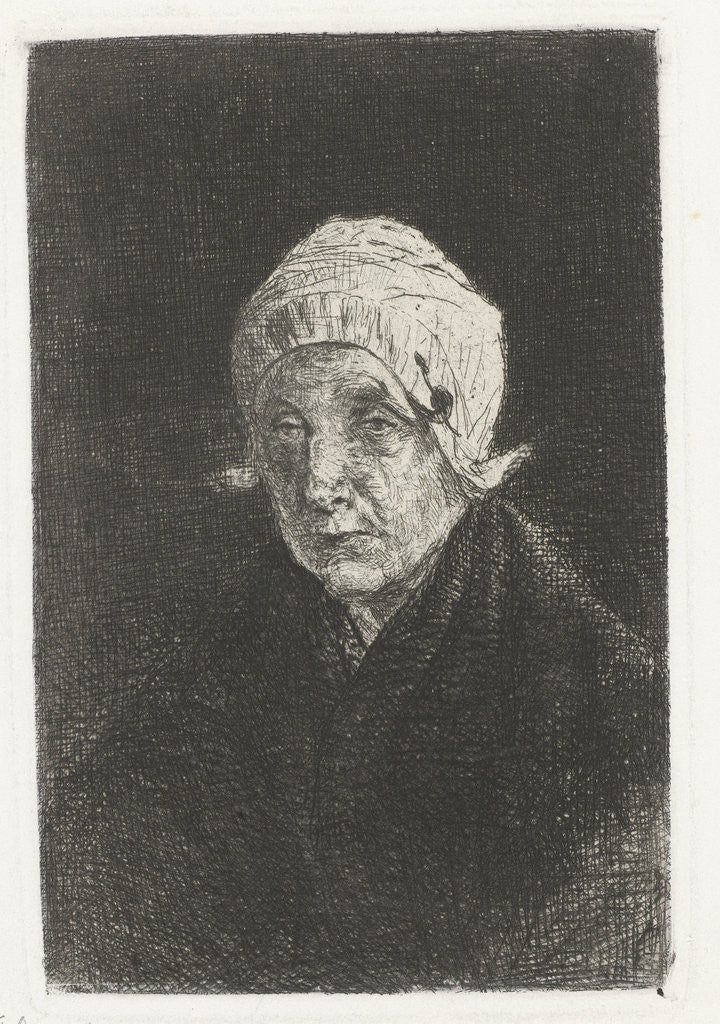Detail of Katwijk old woman by Jozef Israëls