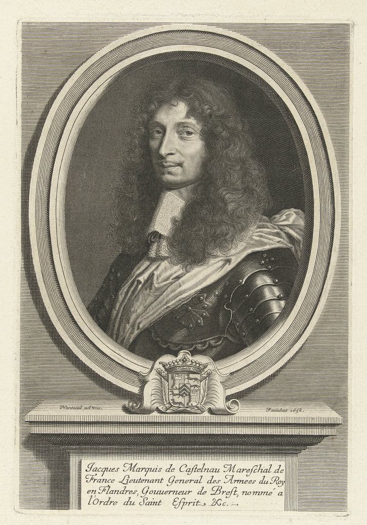 Detail of Portrait of Jacques II de Castelnau-Mauvissière by Robert Nanteuil