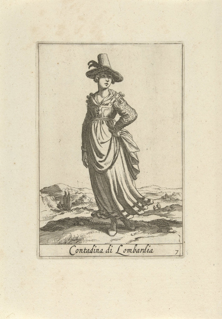 Detail of Peasant Woman dressed in the Lombard fashion by Johannes Covens and Cornelis Mortier