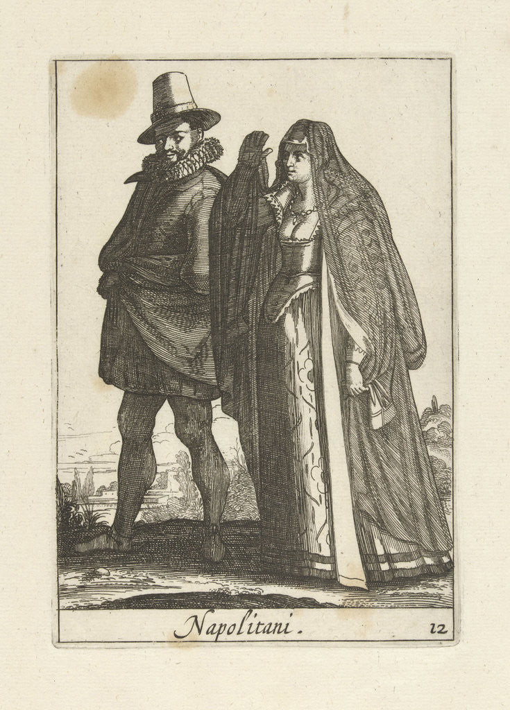 Detail of Couple dressed in the Neapolitan fashion by Johannes Covens and Cornelis Mortier