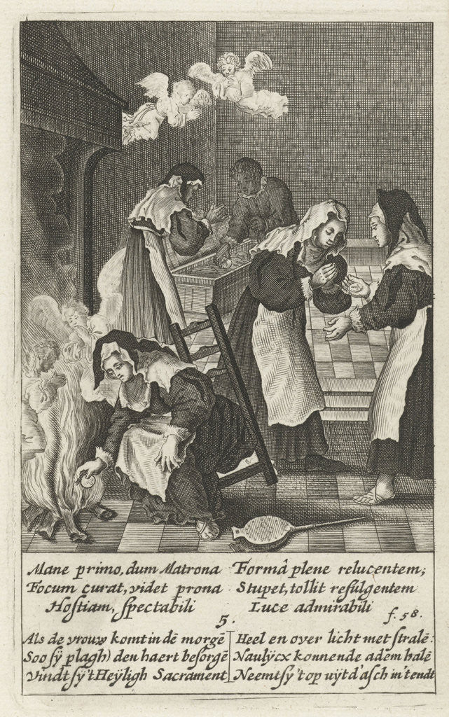 Detail of Woman finds the wafer in the fire by Hendrik Aertssens