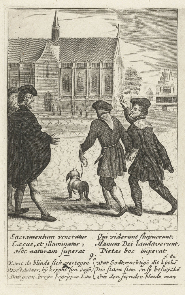 Detail of A blind man is healed the host, 9 by Hendrik Aertssens