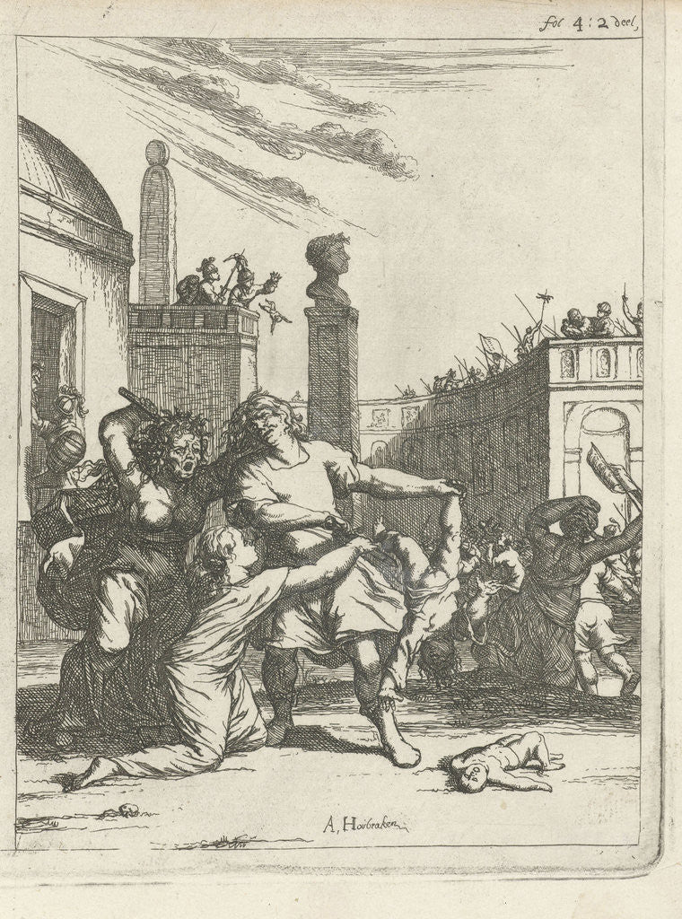 Detail of Infanticide in Bethlehem Arnold Houbraken, 1681-1683 by Arnold Houbraken