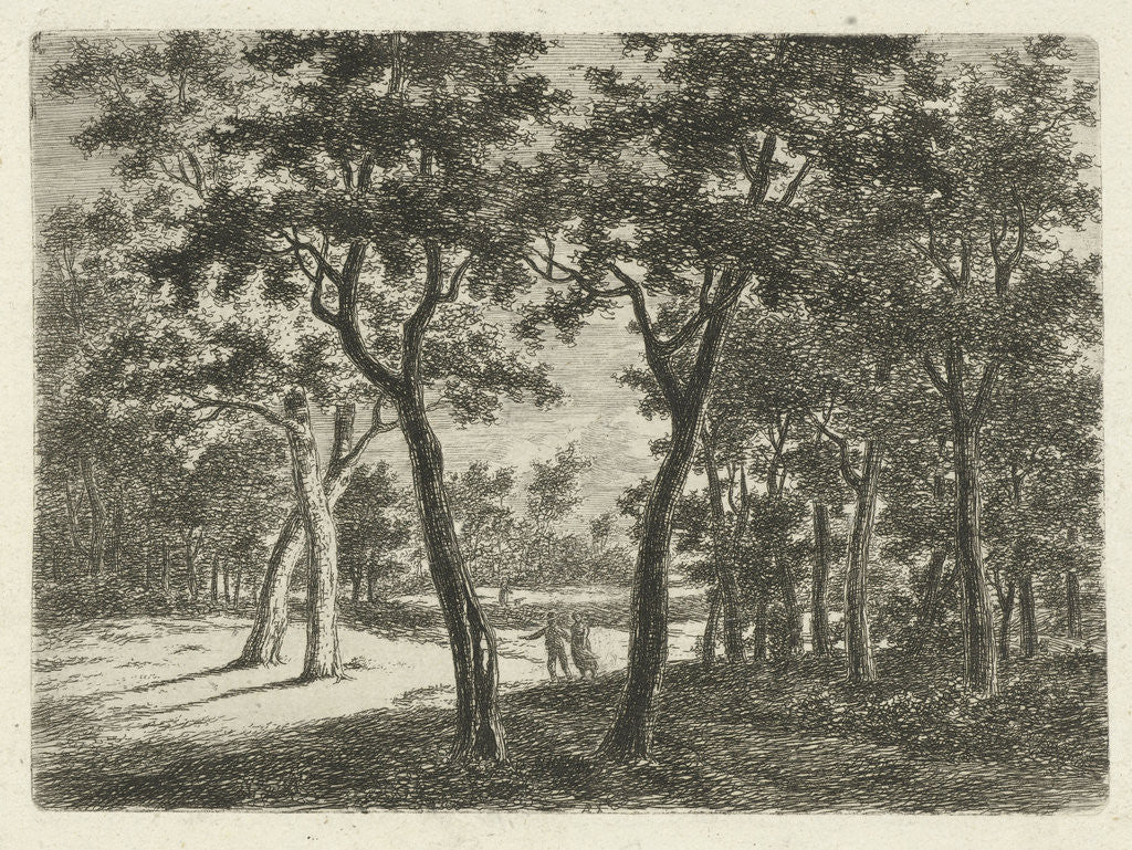 Detail of Wooded Landscape with Two Children by Ernst Willem Jan Bagelaar