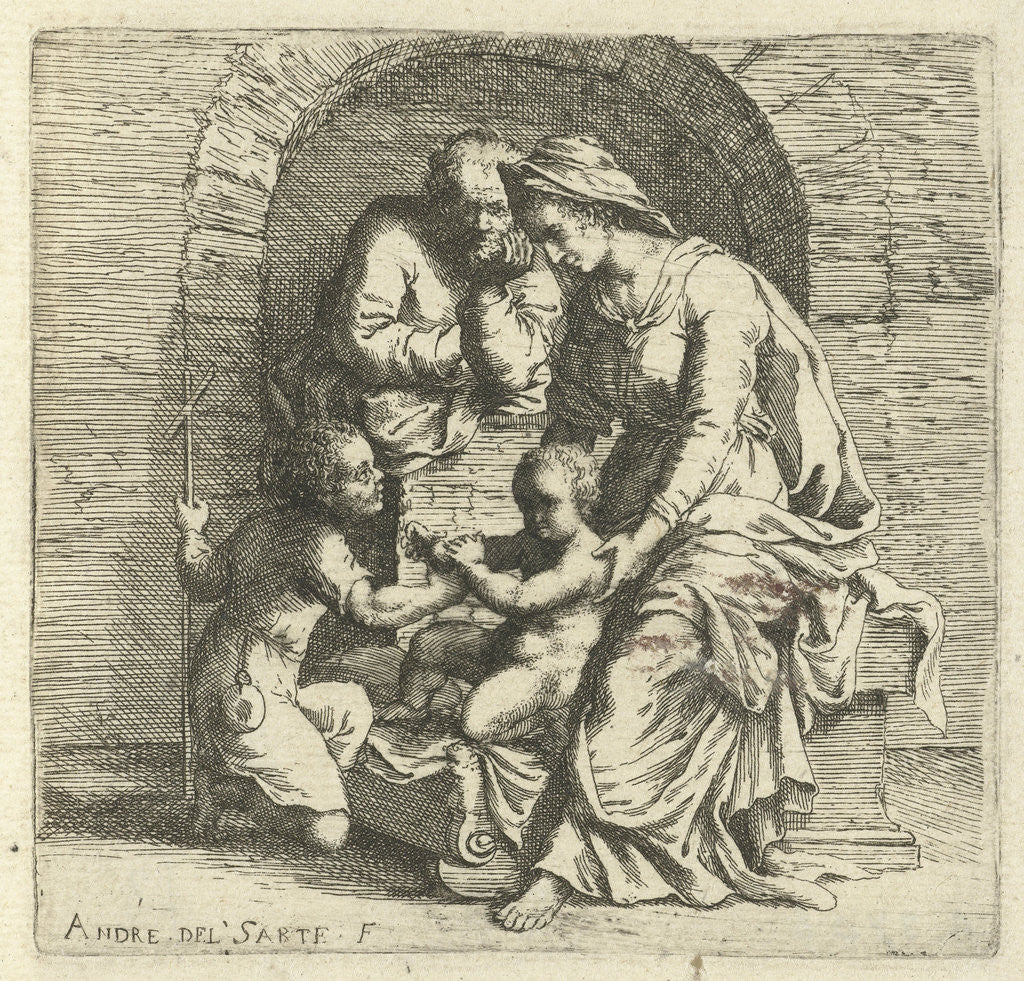 Detail of The Holy Family with John the Baptist by Andrea del Sarto