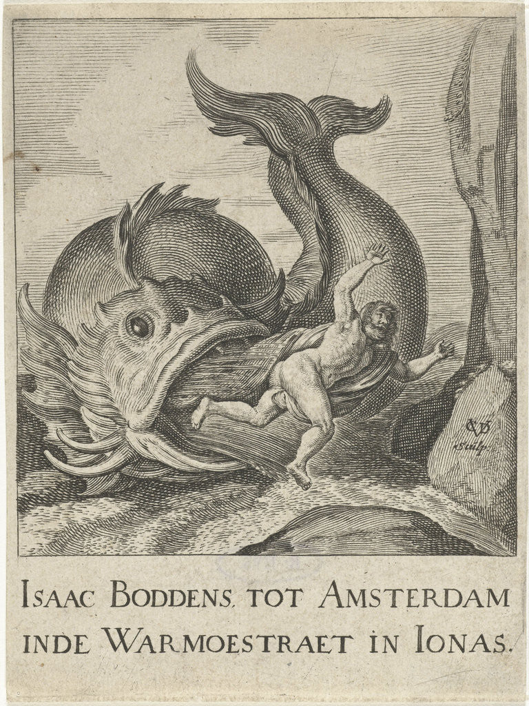 Detail of Jonas spat out by the whale by Pieter Lastman