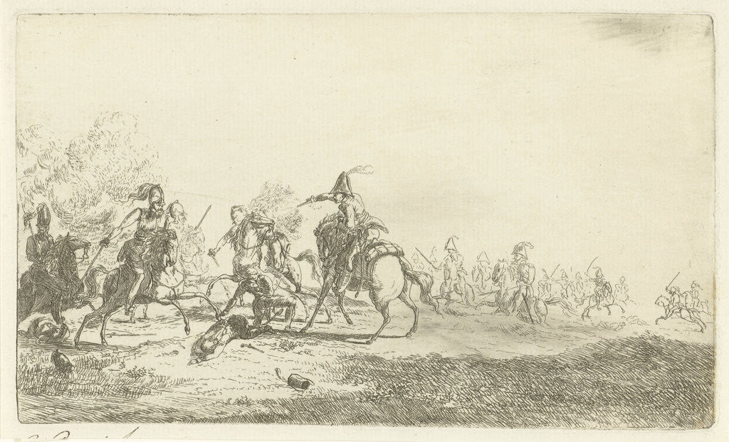 Detail of Battlefield Scene by Gerardus Emaus de Micault