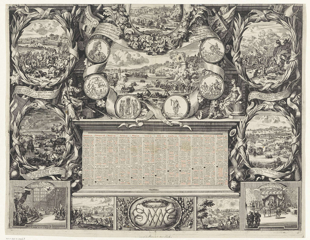 Detail of victories of King William III in Ireland (lower half), 1690 by Daniel de Lafeuille
