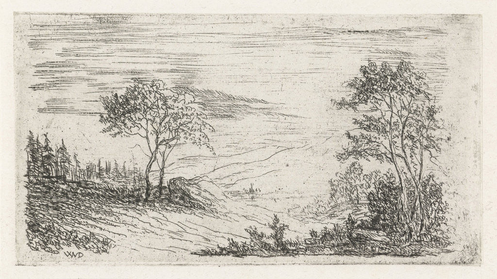 Detail of Hilly Landscape by Willem Matthias Jan van Dielen