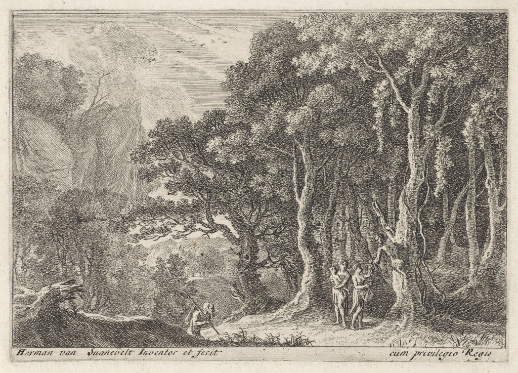 Detail of Sater gathers fruit by Herman van Swanevelt