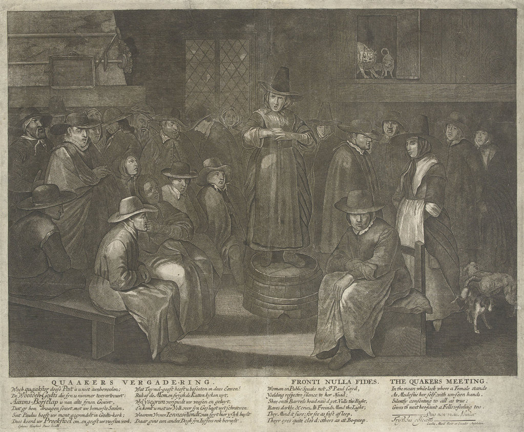 Detail of Quaakers meeting by Carel Allard