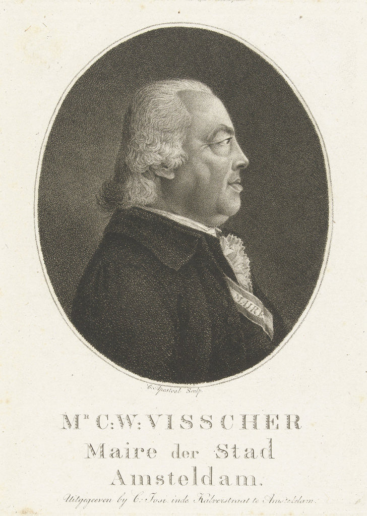 Detail of Portrait of Carel Wouter Visscher by Christiaan Josi