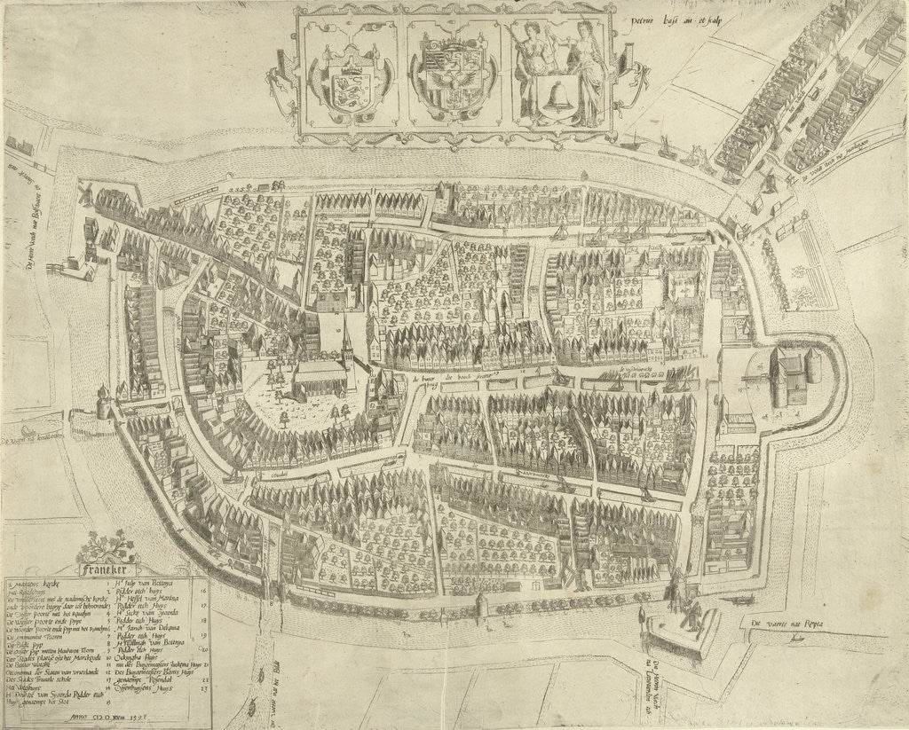 Detail of Map of Franeker, 1598 by Anonymous