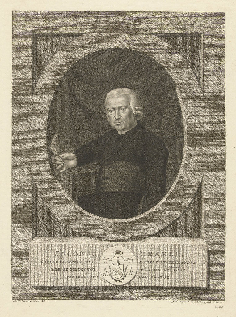 Detail of Portrait of Jacobus Cramer by Hendrik Willem Caspari