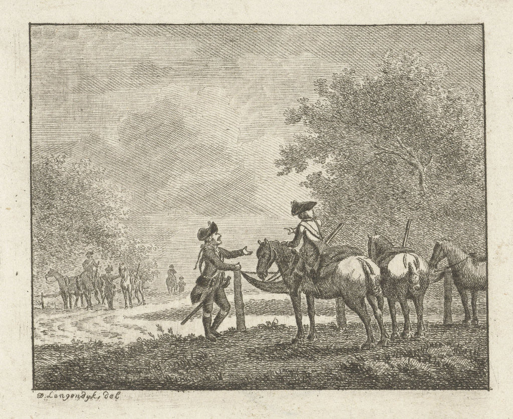 Detail of Two soldiers in conversation by Joannes Bemme