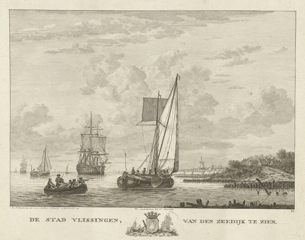 Detail of View of Vlissingen from the seawall by Carel Frederik Bendorp I