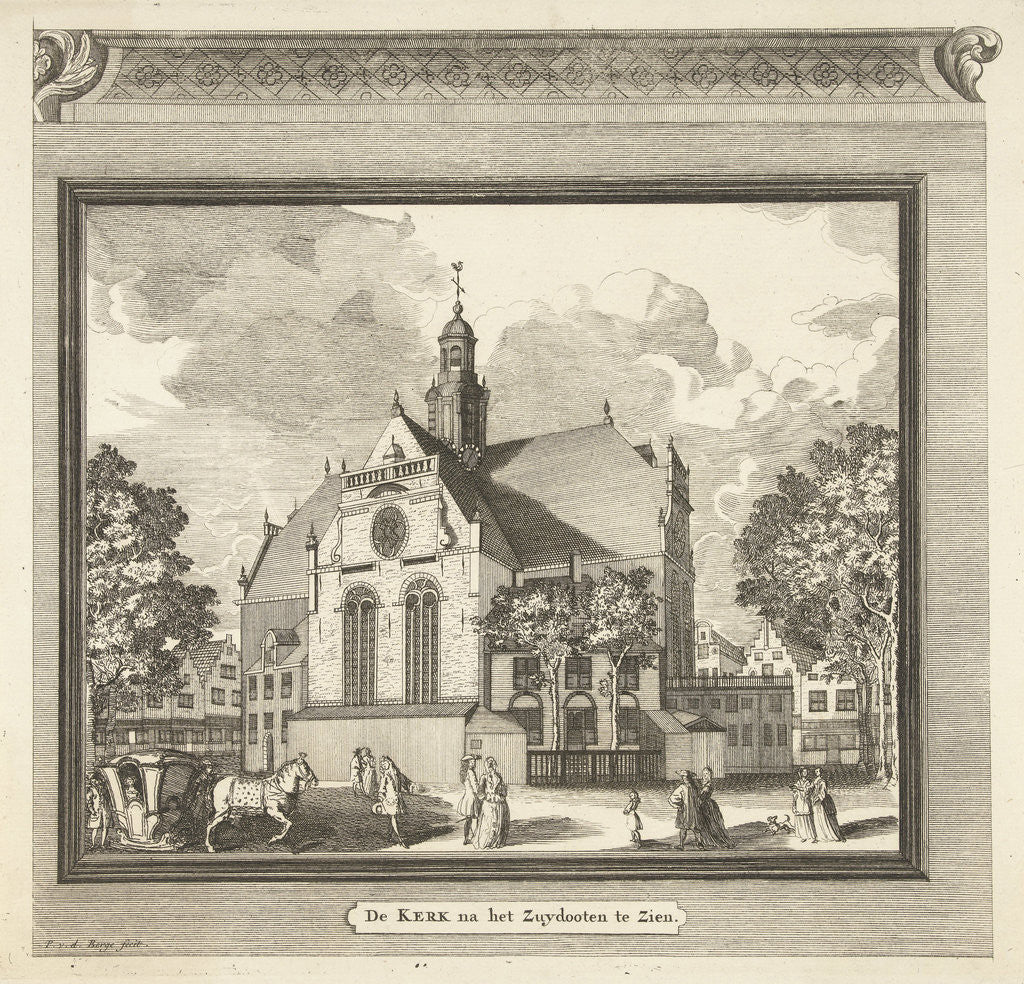 Detail of View of the Noorderkerk in Amsterdam, The Netherlands from the South West by Pieter van den Berge