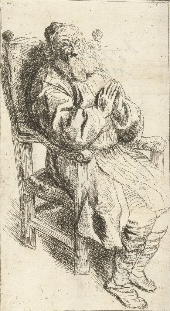 Detail of Old man sitting in an armchair by Salomon Koninck