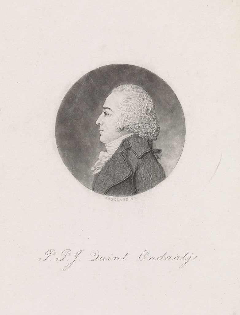 Detail of Portrait in profile of Peter Philip Juriaan Quint Ondaatje by Johannes Arnoldus Boland