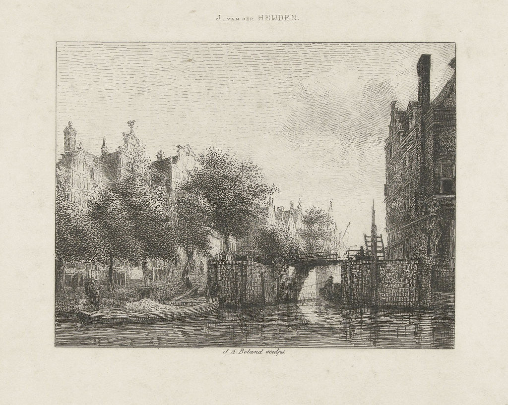Detail of Nieuwe Zijds Voorburgwal with Old Haarlem, The Netherlandsmersluis Amsterdam by Johannes Arnoldus Boland