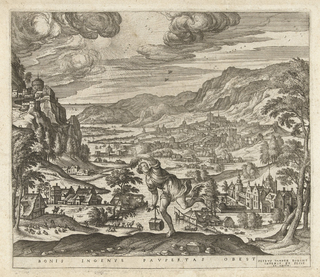 Detail of Poverty hinders the progress of ingenious minds by Pieter van der Borcht I