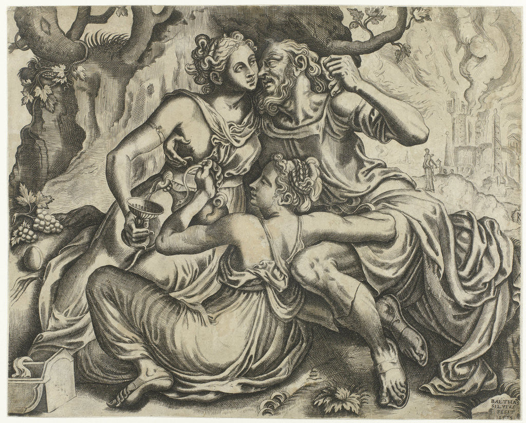 Detail of Lot and his daughters by Frans Floris I