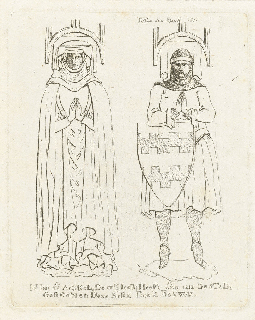 Detail of Pictures of Jan van Arckel and his wife at their tomb in the Grote Kerk in Gorinchem by Workshop of D. van den Bosch