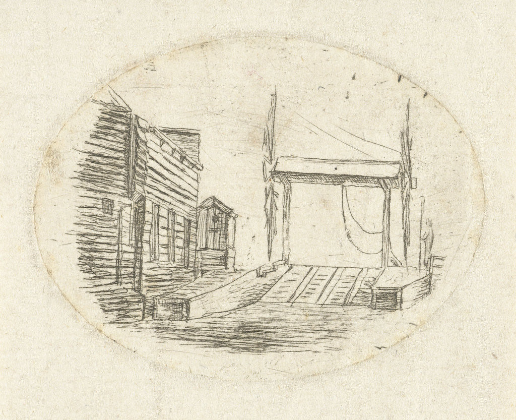 Detail of Next to a row of houses by Johannes Ludovicus van den Bos