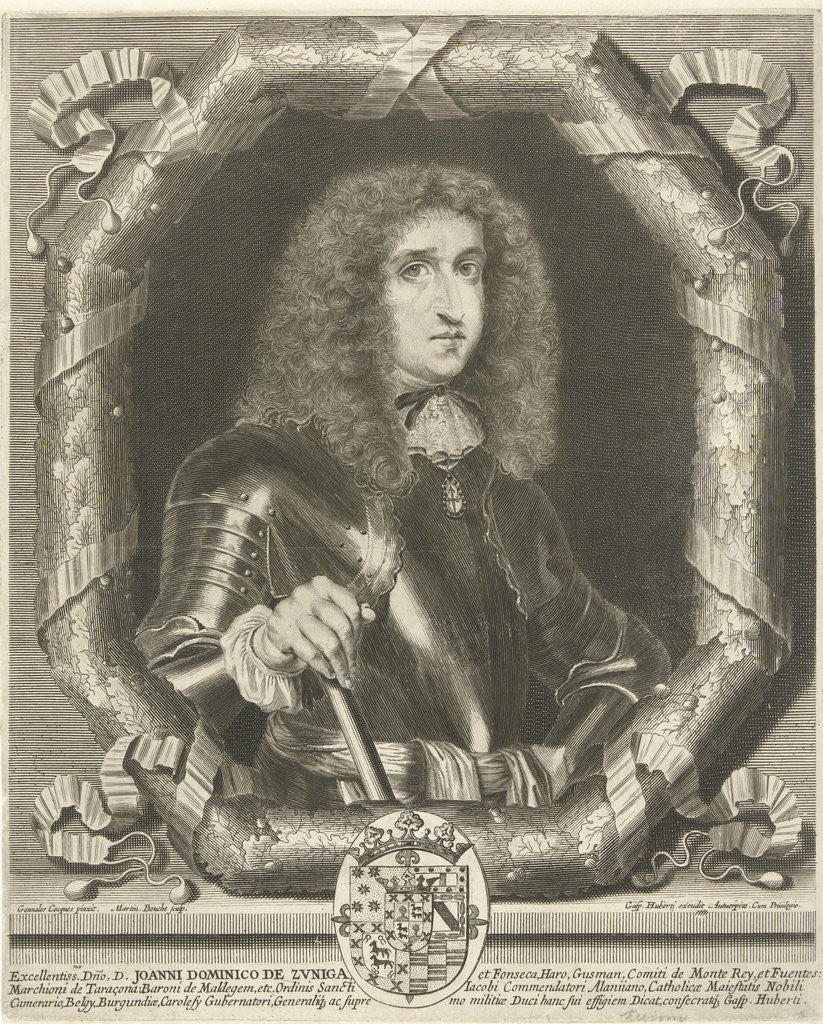 Detail of Portrait of John Dominic Zuniga and Fonseca by Anonymous