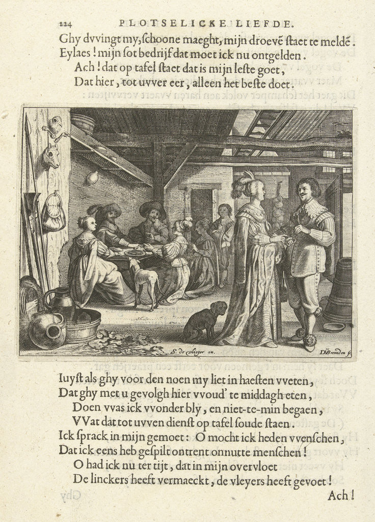 Detail of Actaeon and Jolinde by Daniël van den Bremden