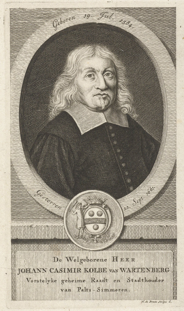 Detail of Portrait of Johann Casimir Kolbe Wartenberg by Willem de Broen