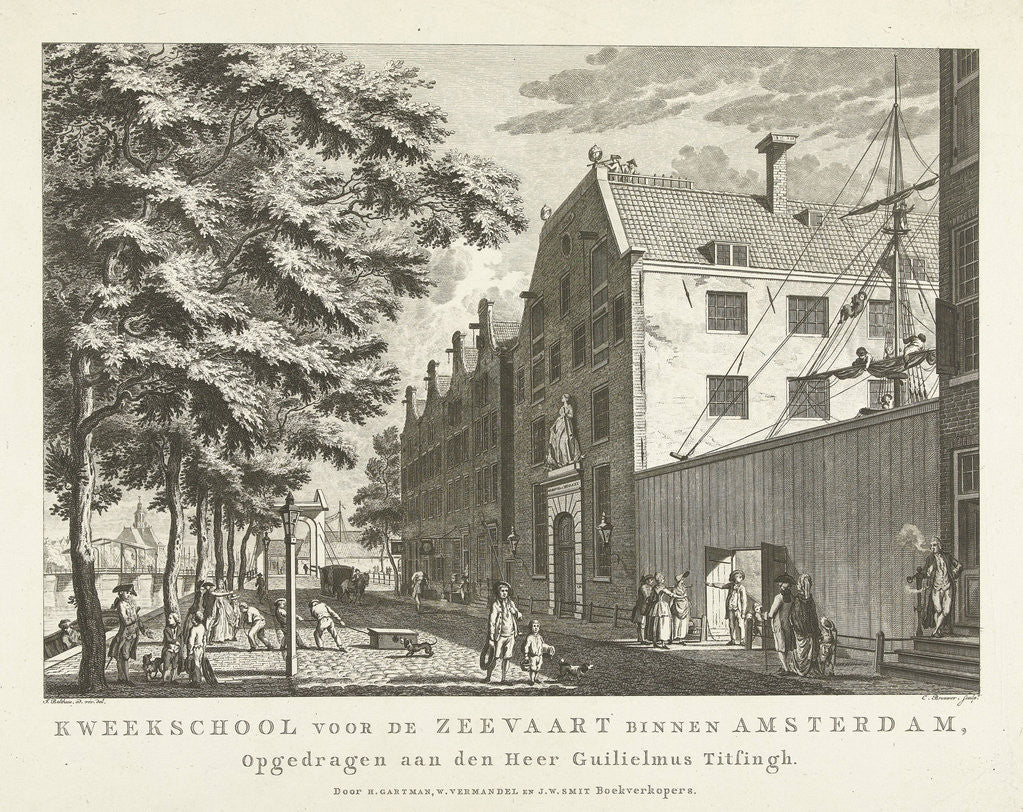 Detail of Cityscape with Naval College in Amsterdam by Willem Vermandel