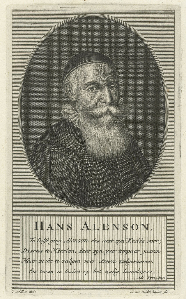 Detail of Portrait of Hans Alenson, Andries van Buysen Jr by Adriaan Spinniker
