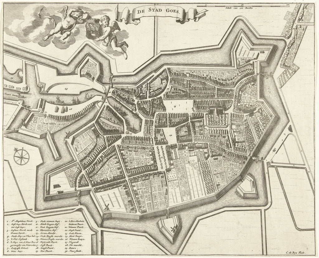 Detail of Plan of the city of Goes by C. de Bye