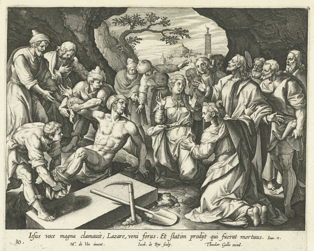 Raising of Lazarus by Theodoor Galle