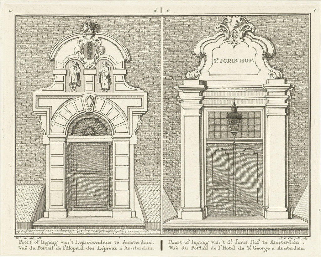 Detail of Gate of the leper house and the St. Jorishof Amsterdam by Jan Matthias Cok