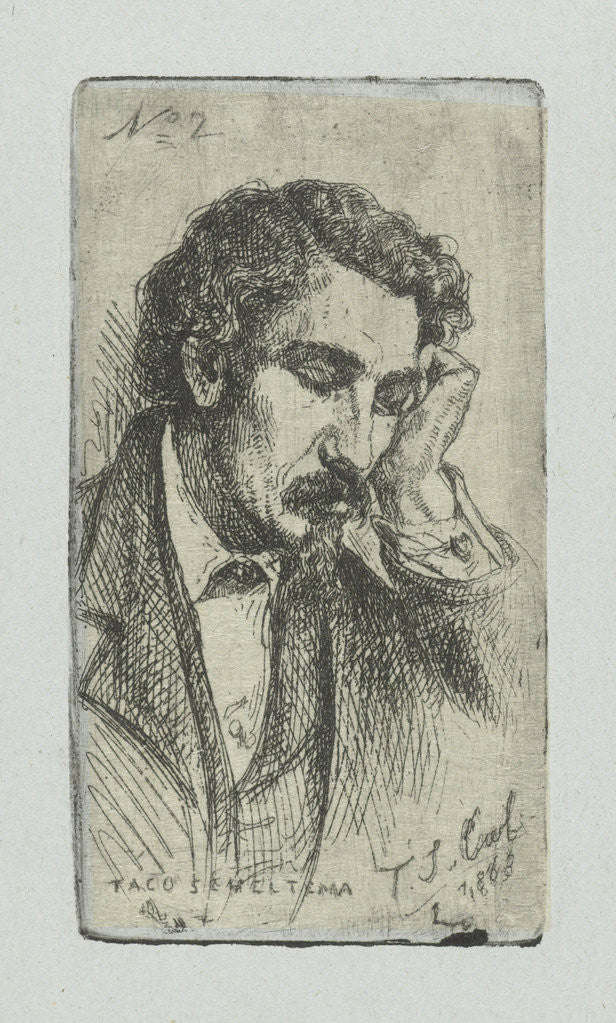 Detail of Portrait of the Painter Taco Scheltema by Thomas Simon Cool