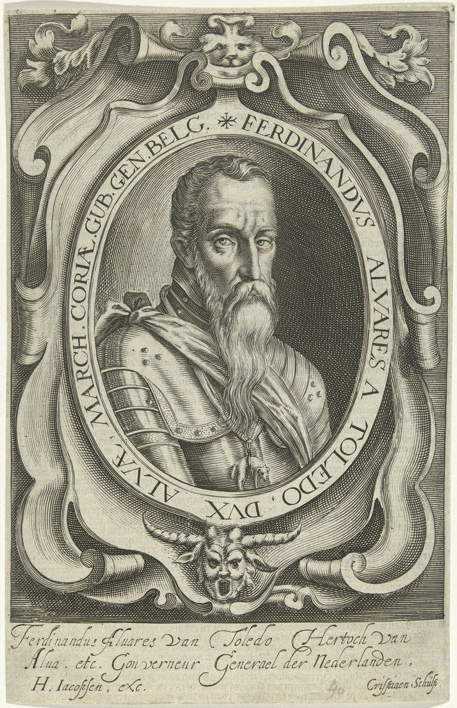 Detail of Portrait of Ferdinand Alvarez de Toledo, Duke of Alva by H. Jacobsen