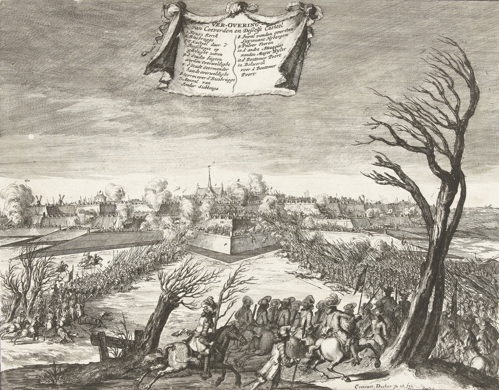 Detail of Storming and conquest of Coevorden on December 30, 1672 by Coenraet Decker