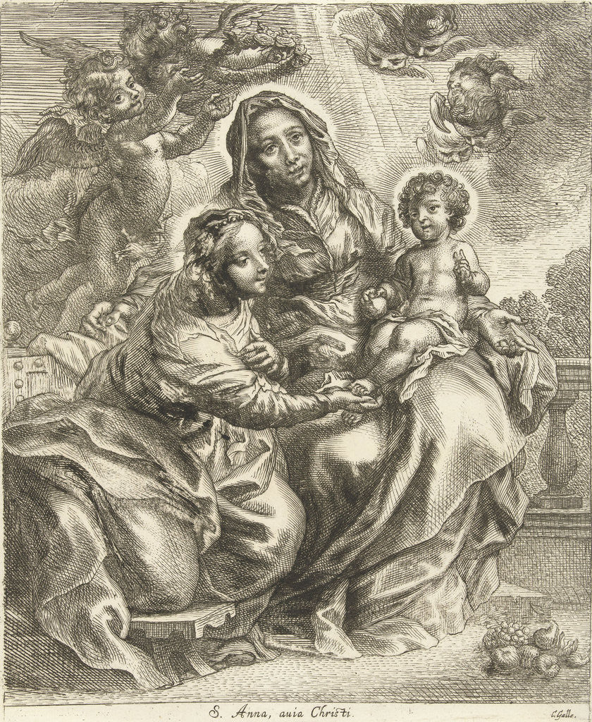 Detail of The Virgin and Child with St. Anne by Cornelis Galle