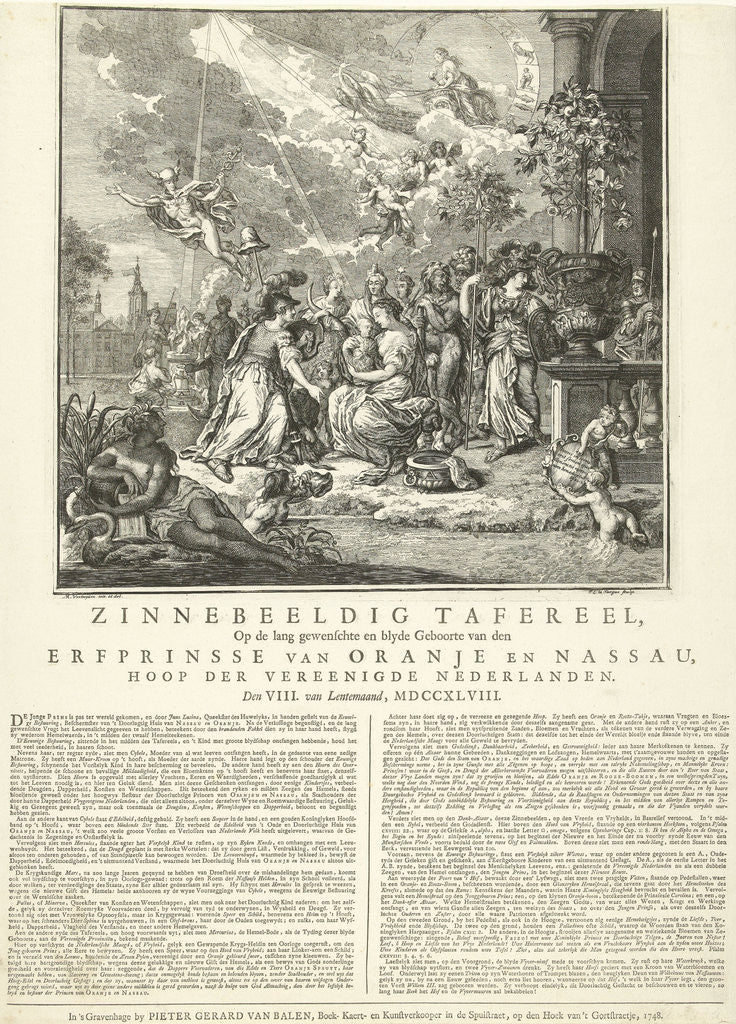 Detail of Allegory of the birth of the Prince of Orange, 1748 by Pieter Gerard van Balen