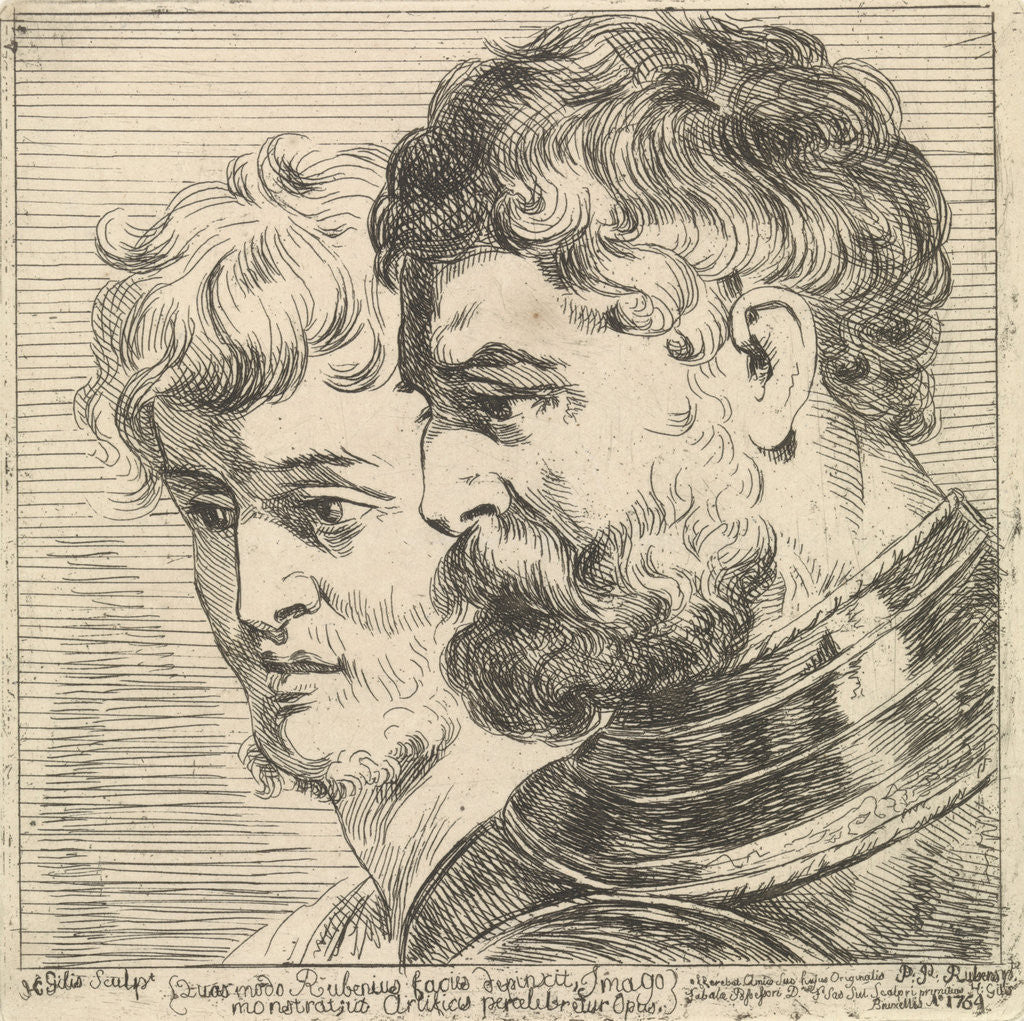 Detail of Study of two heads by Herman Gillis