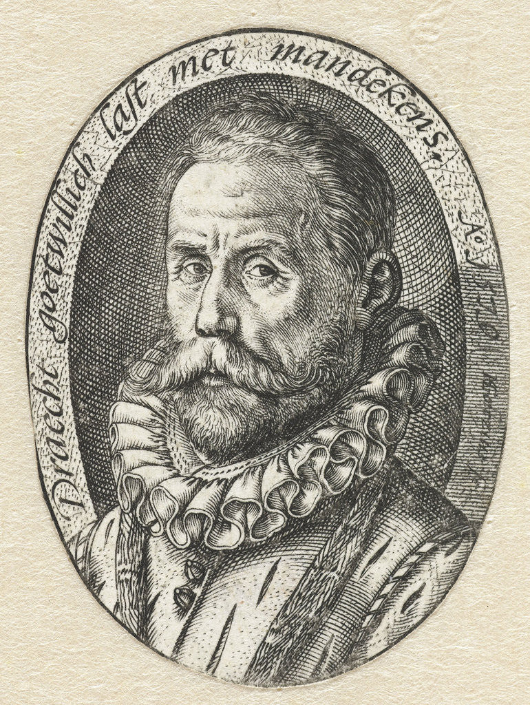 Detail of Portrait of a bearded man by Hendrick Goltzius