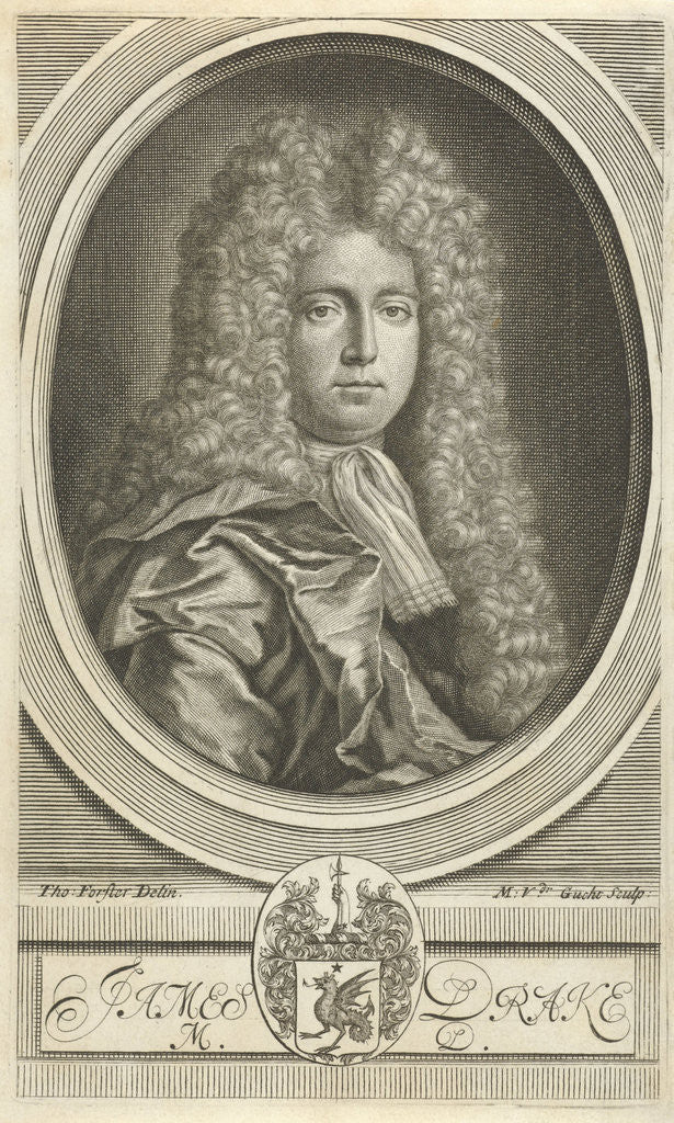 Detail of Portrait of James Drake by Michiel van der Gucht