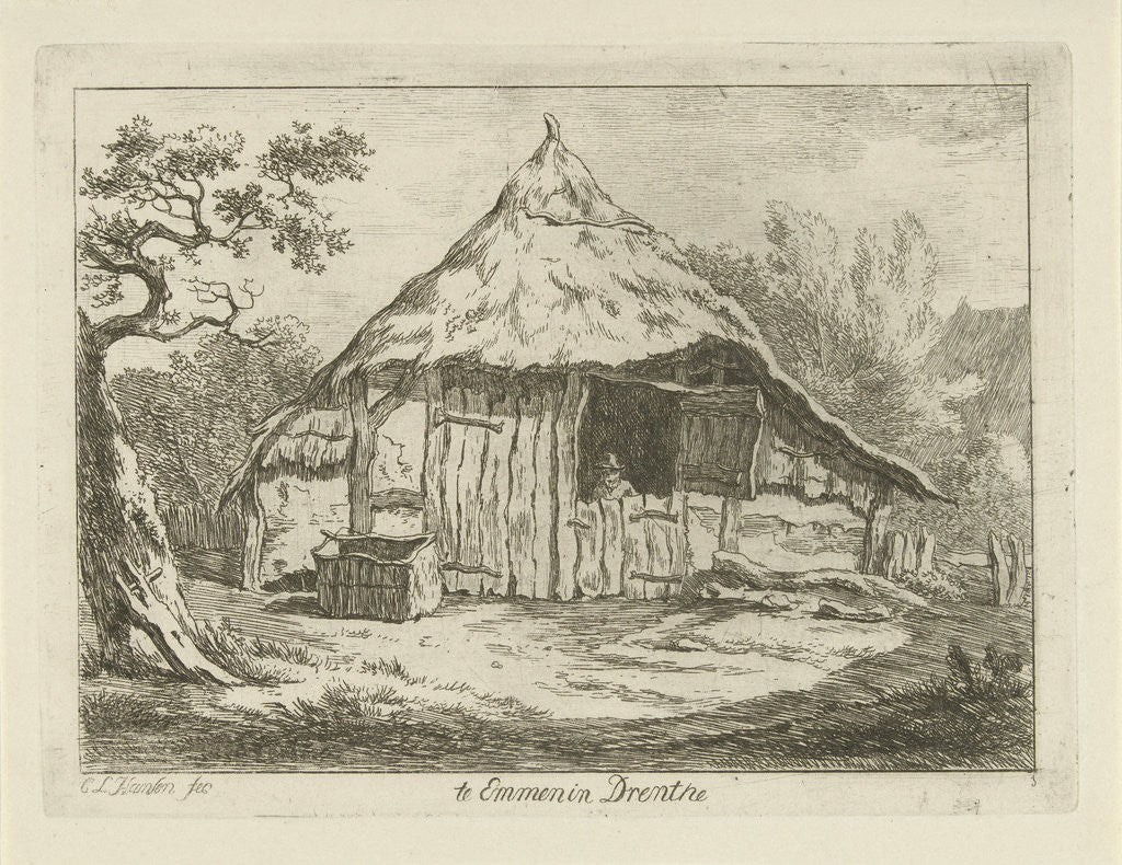 Detail of Barn with open upper door by Carel Lodewijk Hansen