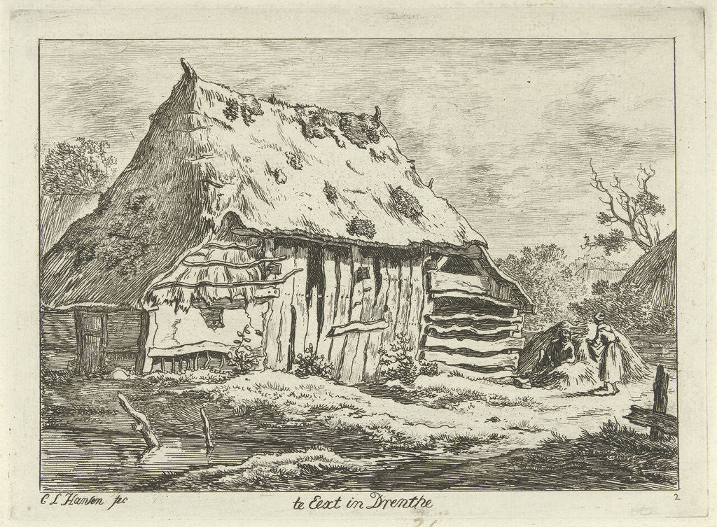 Detail of Couple at a barn by Carel Lodewijk Hansen