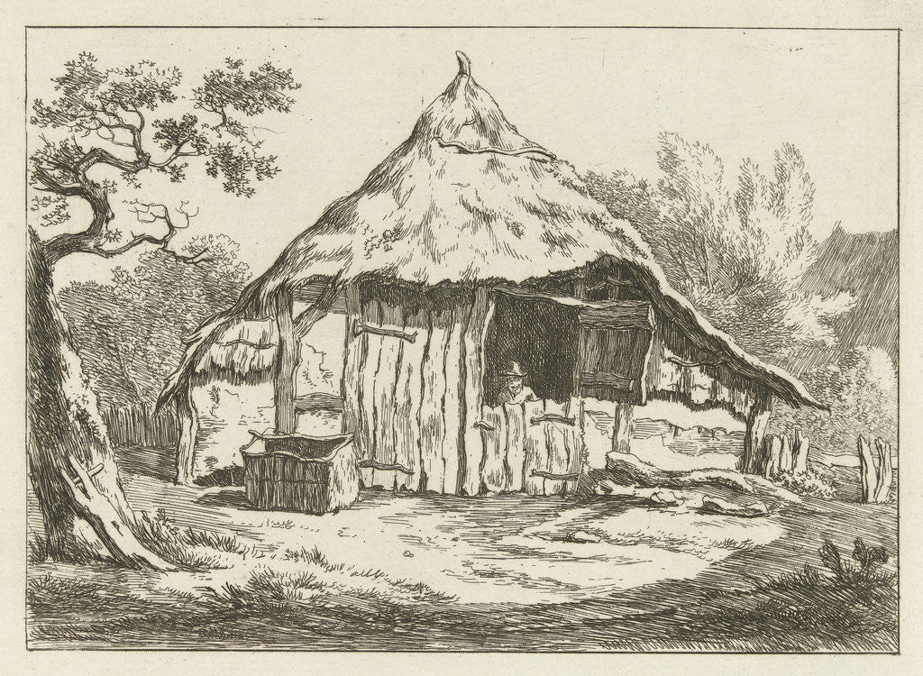 Detail of Barn with open upper door by Carel Lodewijk Hansen