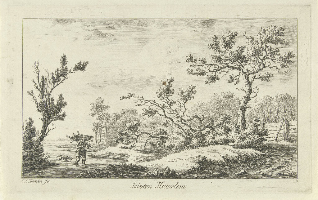 Detail of Wood gatherer by Carel Lodewijk Hansen