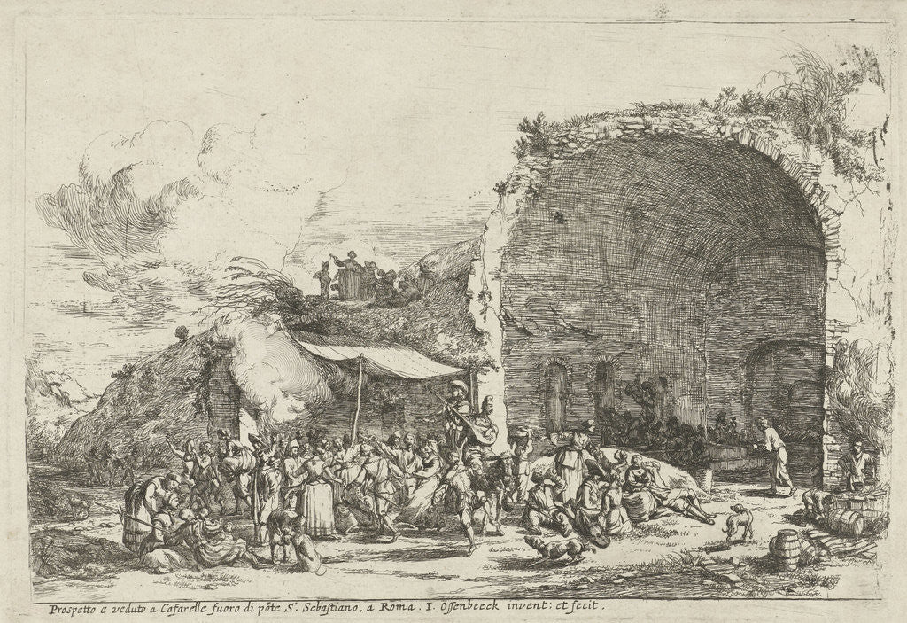 Festivities at the ruins of the cave of the nymph Egeria by Jan van Ossenbeeck